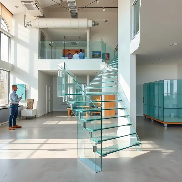 Professional Glass Staircase Price in Dubai carried out by a licensed technician