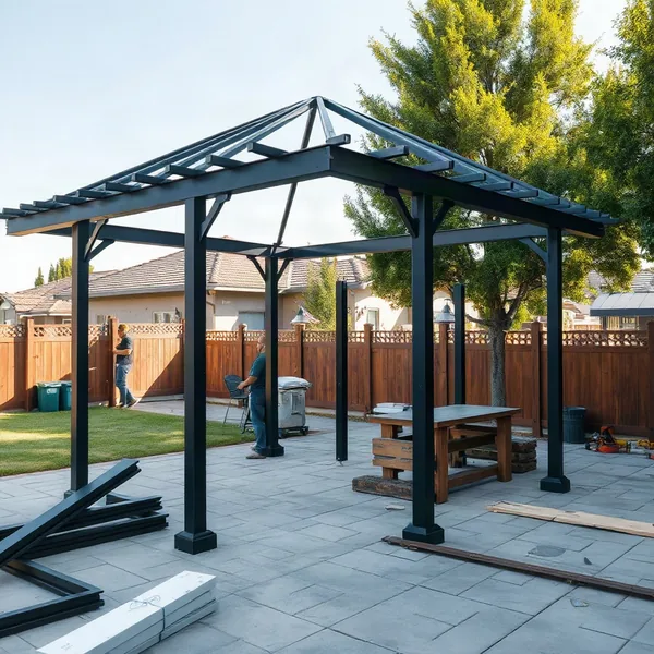 Professional Metal Gazebo Construction in Dubai carried out by a licensed technician