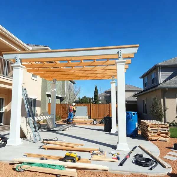 Professional Modern Pergola Construction in Dubai carried out by a licensed technician