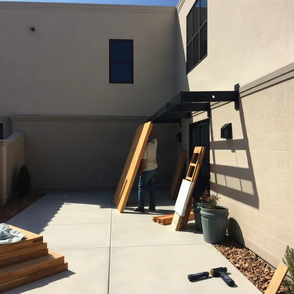 Professional Wall Mounted Pergola Installation in Dubai carried out by a licensed technician