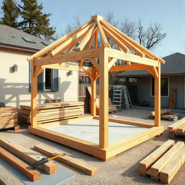 Professional Wooden Gazebo Construction in Dubai carried out by a licensed technician
