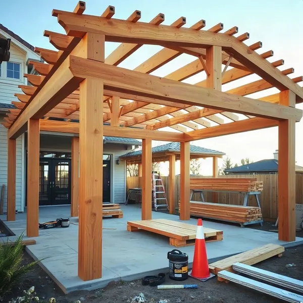 Professional Wooden Pergola Installation in Dubai carried out by a licensed technician